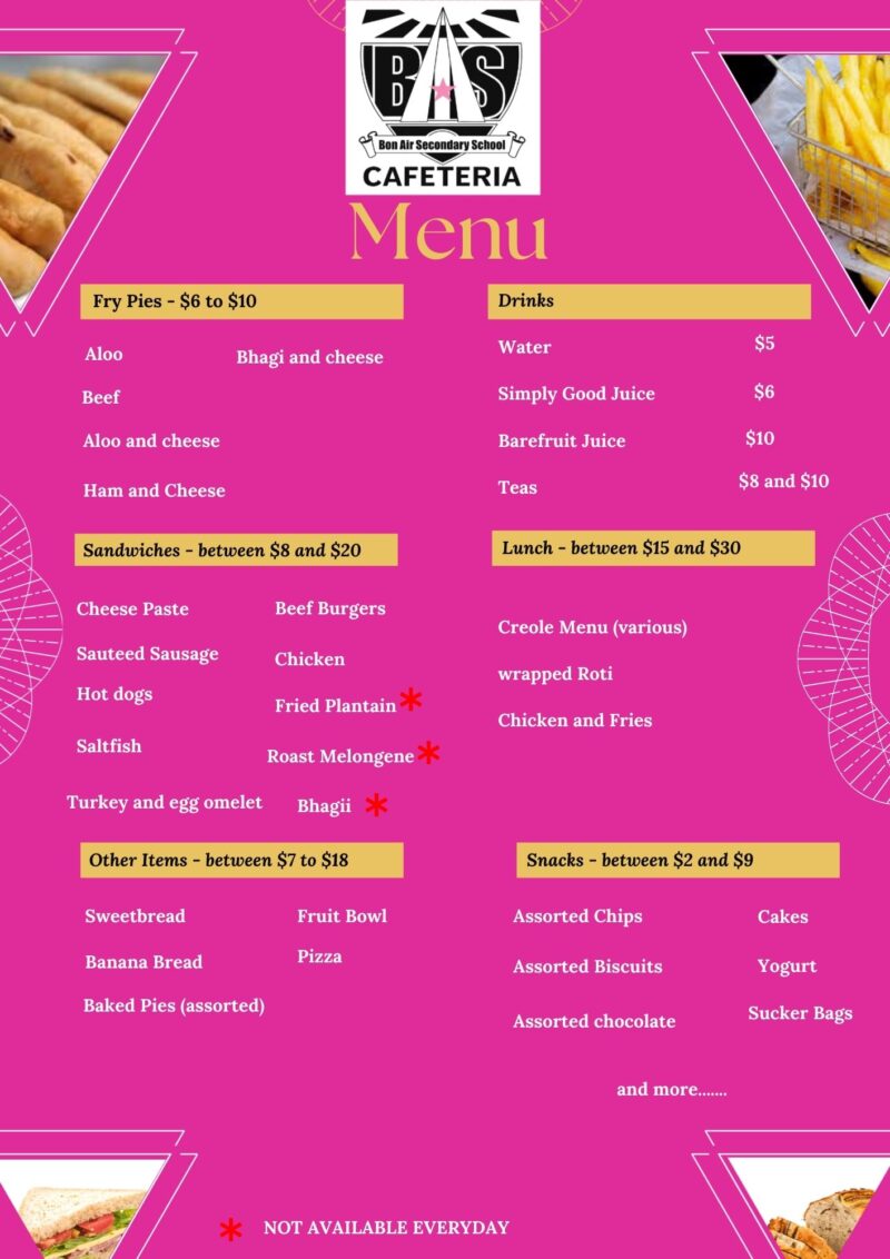 Bon Air Bites Menu
