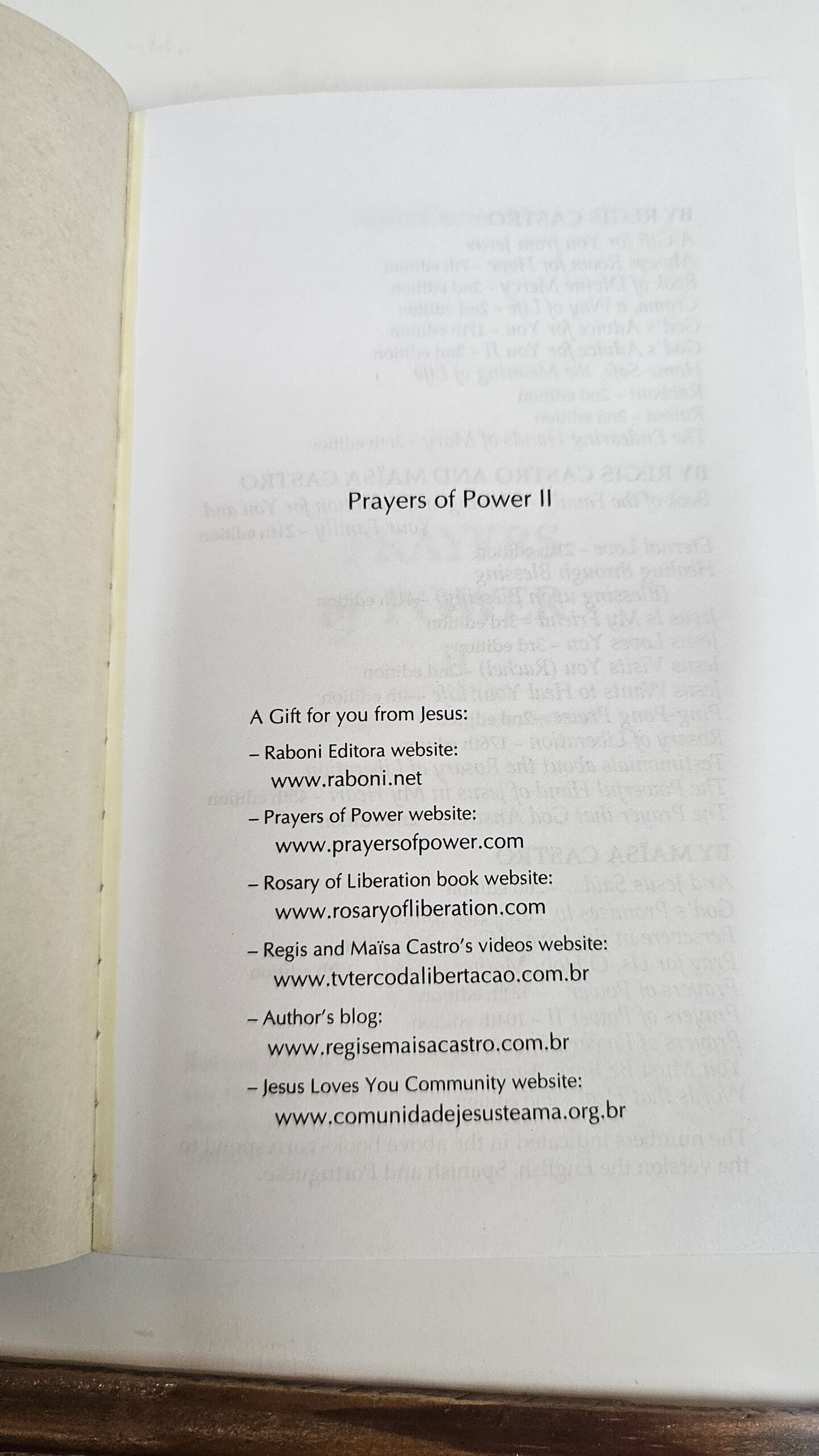 Prayers of Power II, prayer book — interior page sample