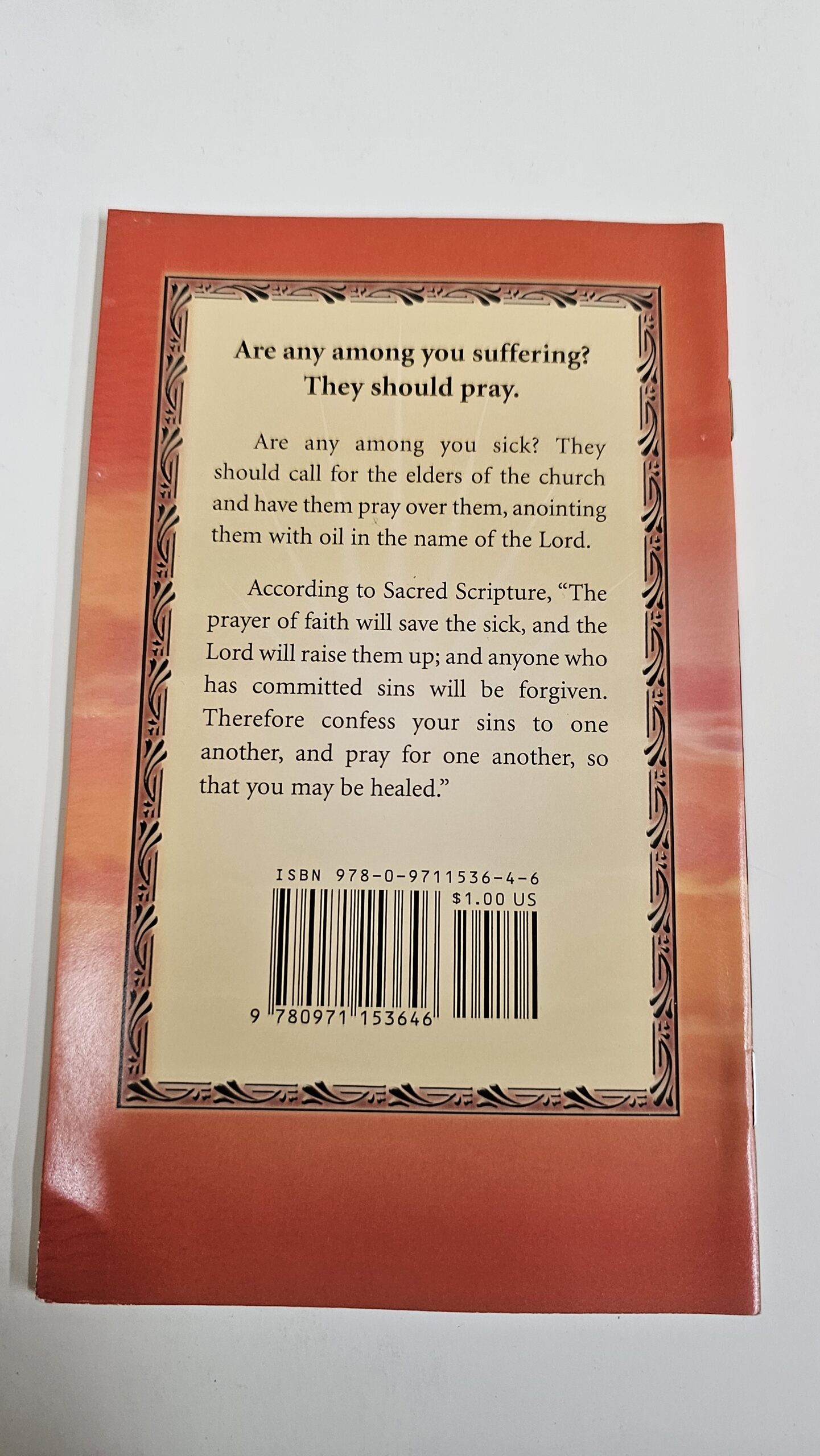Healing Power Prayers, prayer book — back cover