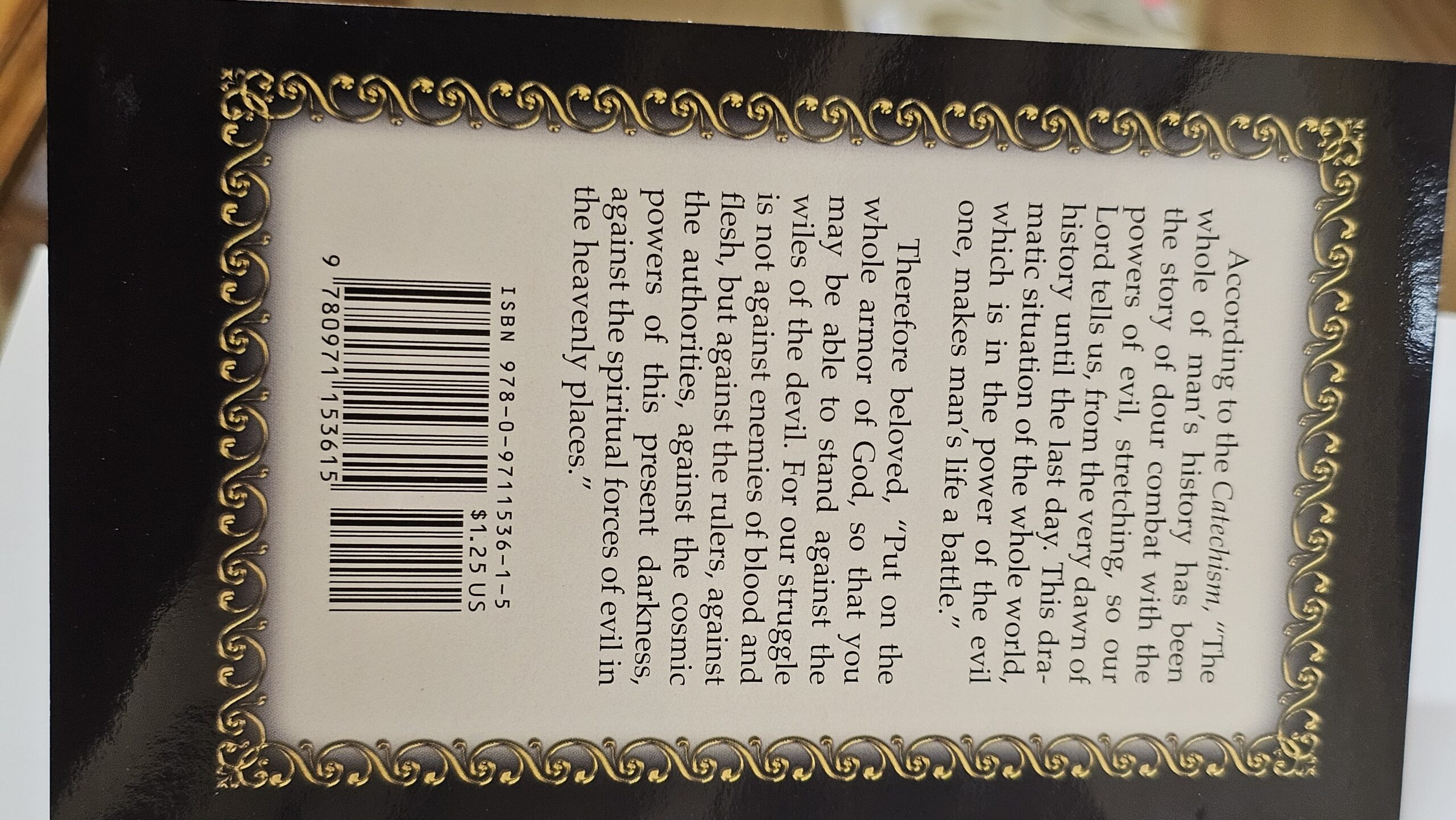 Spiritual Warfare Prayers, prayer book — back cover