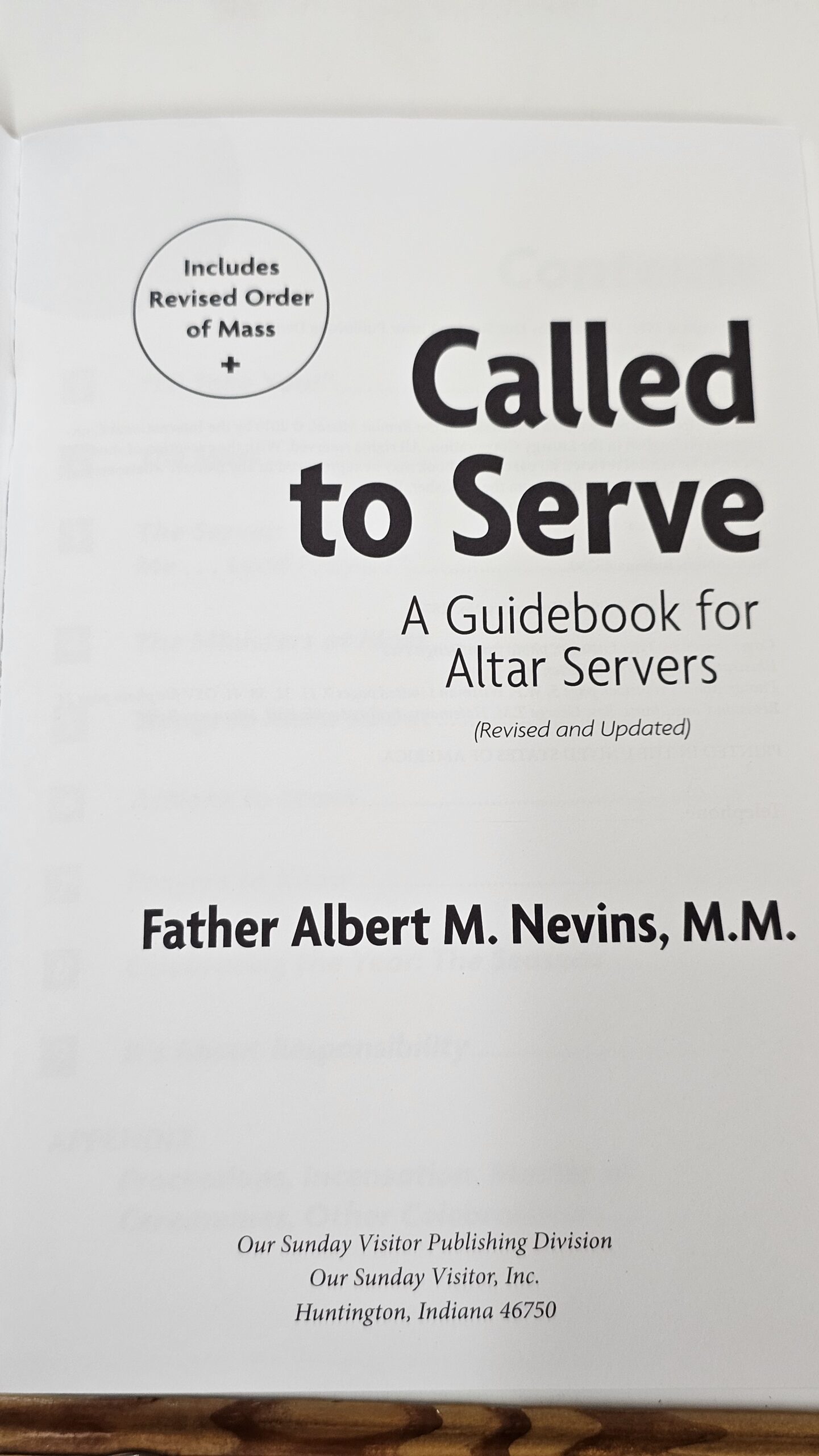 Call to Serve: A Guidebook for Altar Servers, liturgical guidebook — interior page sample