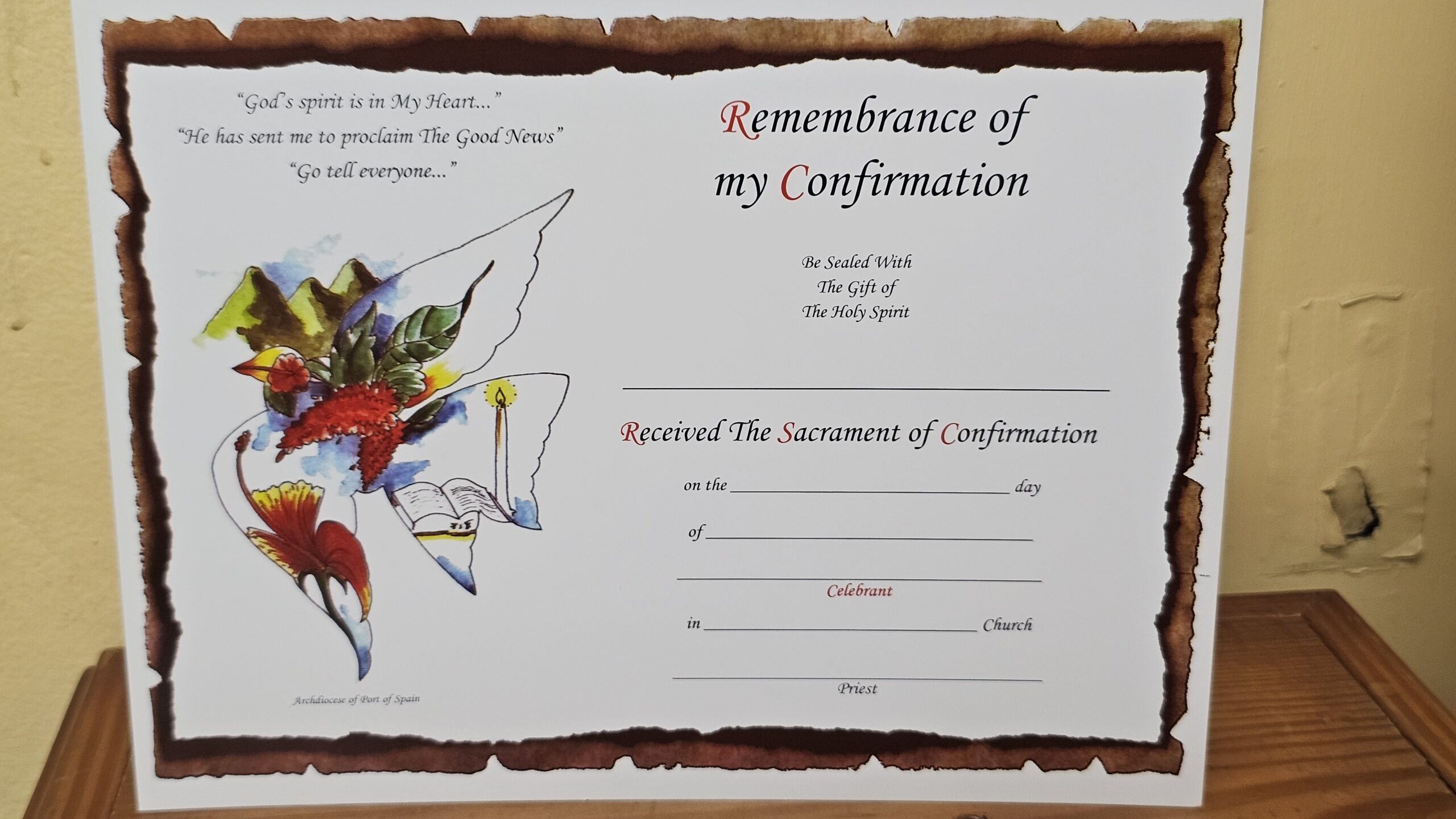 Remembrance of My Confirmation Certificate - Image 2