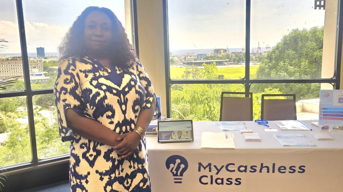 MyCashlessClass Founder Dawn Nelson at the MCC booth, CLICO Credit Union Youthpreneurship Conference 2025