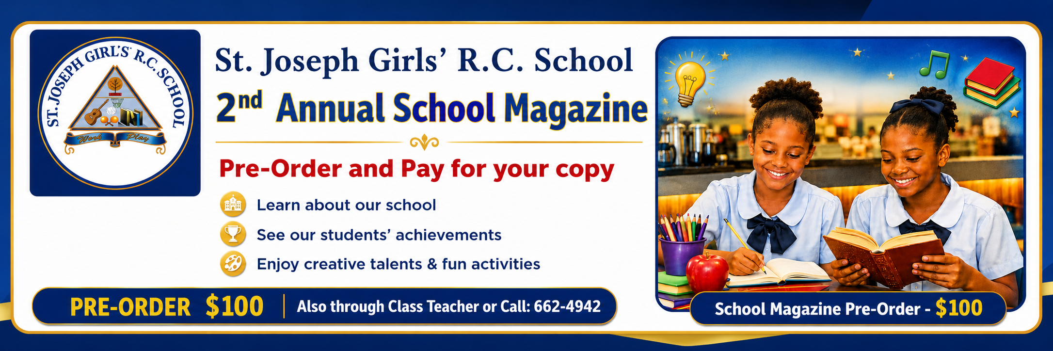 St. Joseph Girls' R.C. School — 2nd Annual School Magazine, pre-order now