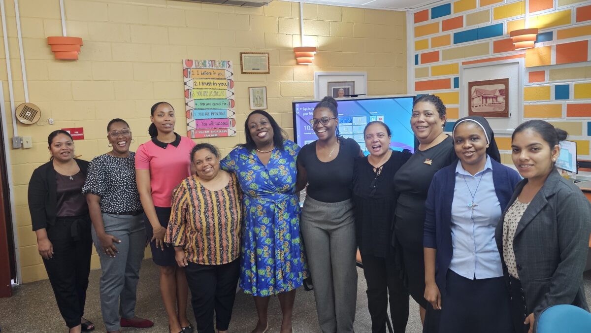 MyCashlessClass Founder Dawn Nelson meets with the Principals of the St. Joseph Roman Catholic Cluster
