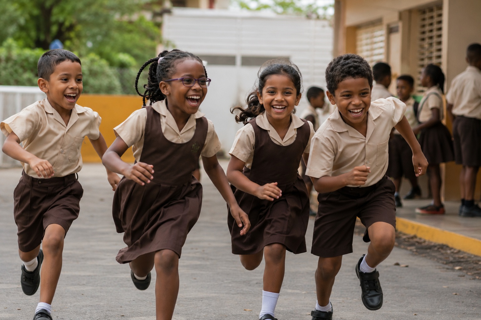 children laughing joyously
