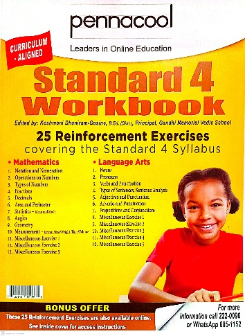 PENNACOOL LEADERS IN ONLINE EDUCATION STANDARD 4 WORKBOOK MATHEMATICS AND LANGUAGE ARTS