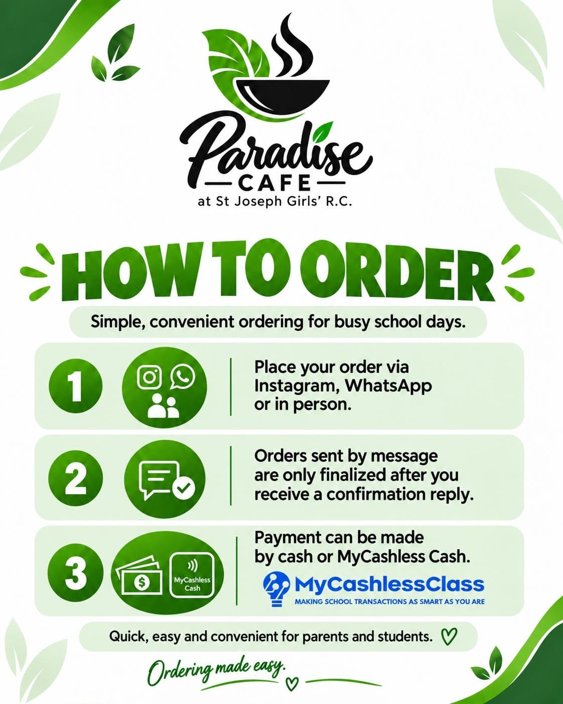 How to Order from Paradise Cafe